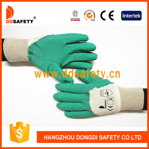 Cotton with green latex glove-DCL404